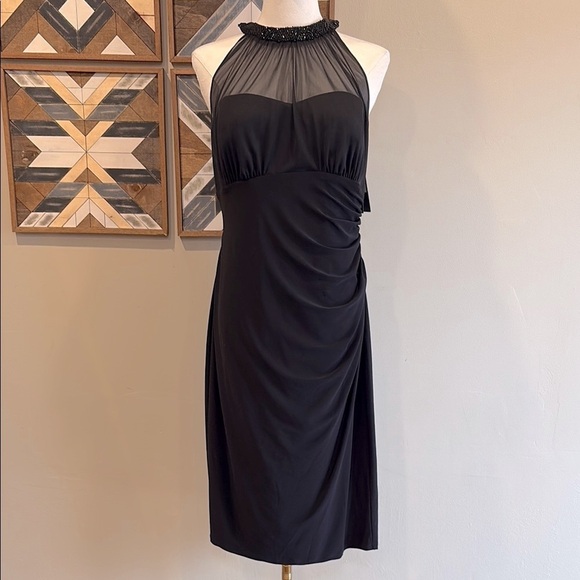 Ralph Lauren Black Label Dresses & Skirts - Ralph Lauren Black Label Mesh Beaded Cocktail Dress Black 4